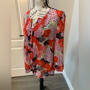 Daniel Rainn Blouse in Gorgeous & Bold Flower Print
